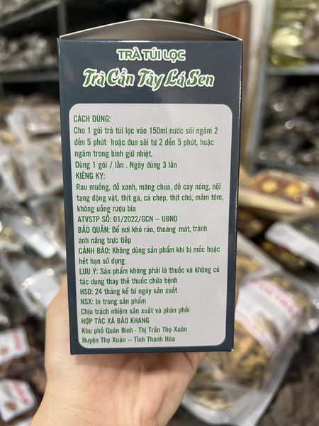 trà túi lọc cần tây lá sen 1