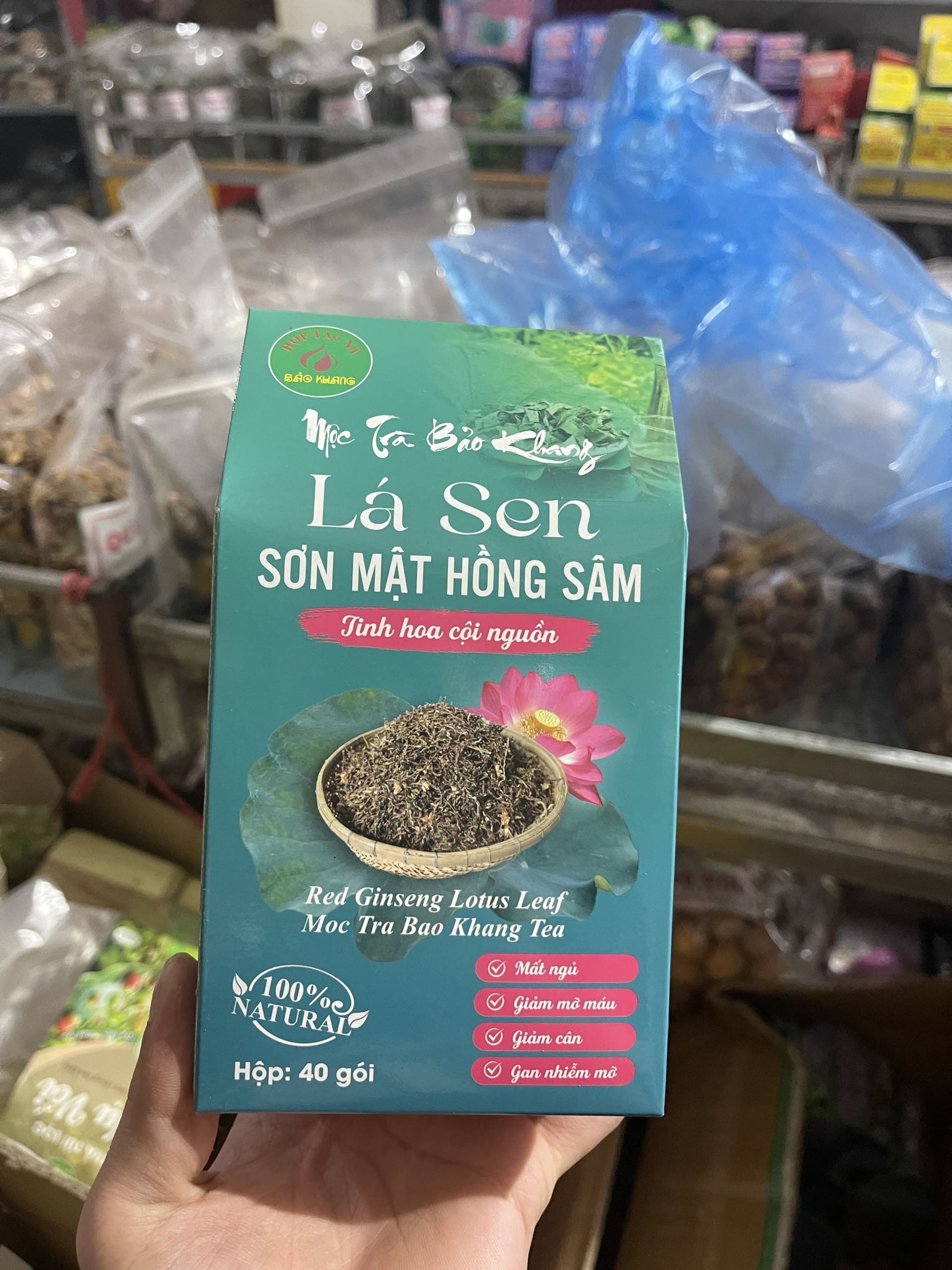 trà túi lọc lá sen sơn mật hồng sâm 2
