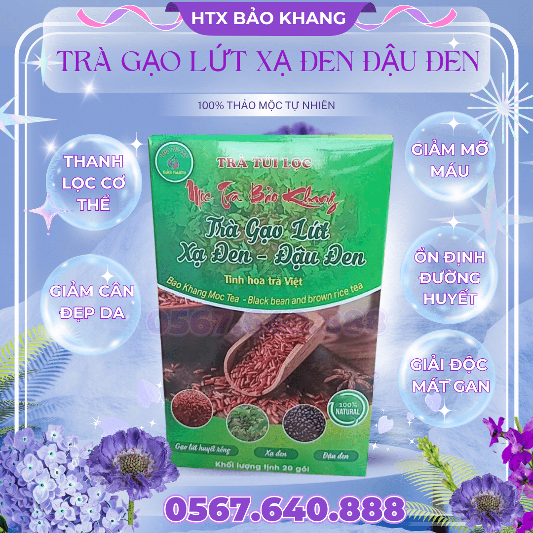 Trà Túi Lọc Gạo Lứt Xạ Đen Đậu Đen Bảo Khang