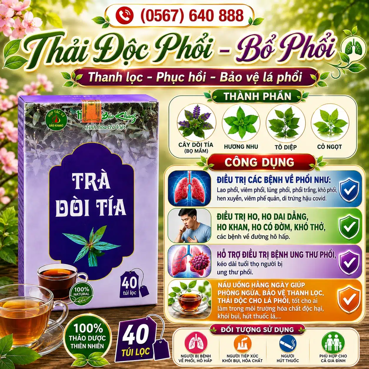 Trà Túi Lọc Cây Dòi Tía (Bọ Mắm ) Bảo Khang