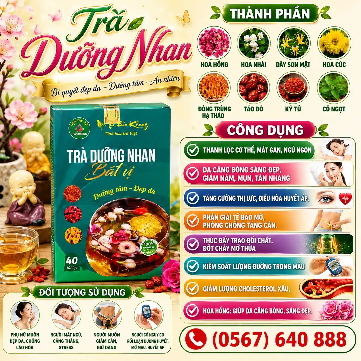 Trà Túi Lọc Dưỡng Nhan Bát Vị Bảo Khang