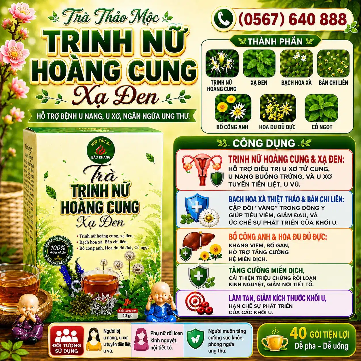 Trà Túi Lọc Trinh Nữ Hoàng Cung Xạ Đen Bảo Khang